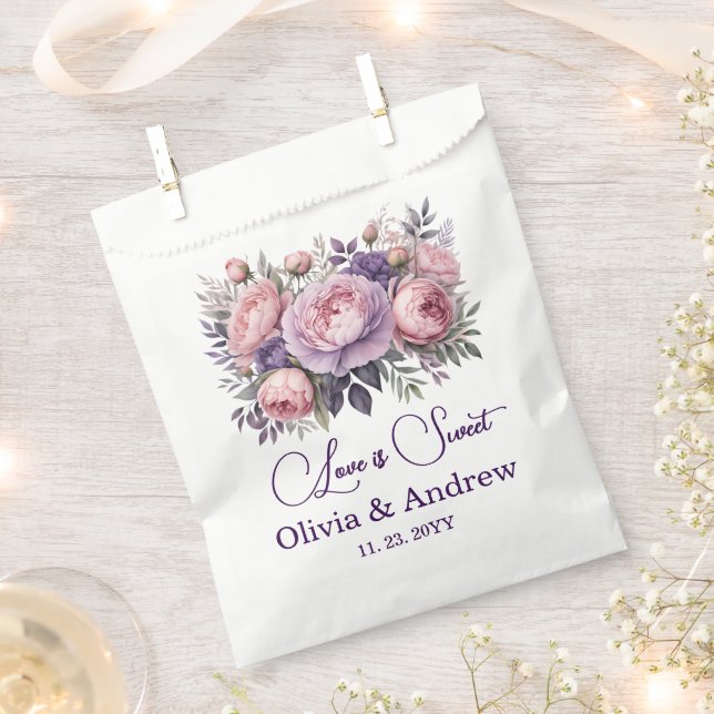 Bolsa De Papel Elegante floral en suave Boda pastel (Cortado)