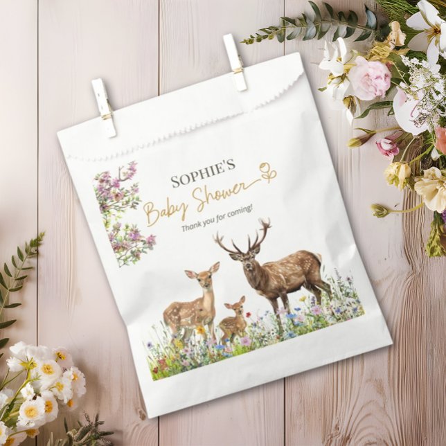 Bolsa De Papel Elegante Floral Neutral Gracias (Subido por el creador)