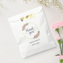 Bolsa De Papel Elegante Floral Wreath Gracias Bolsas De Favor De