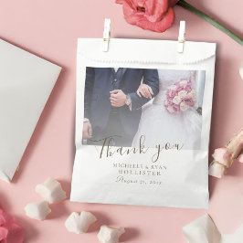 Bolsa De Papel Elegante foto de boda Gracias