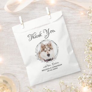 Bolsa De Papel Elegante foto Mascota Gracias Boda Favo