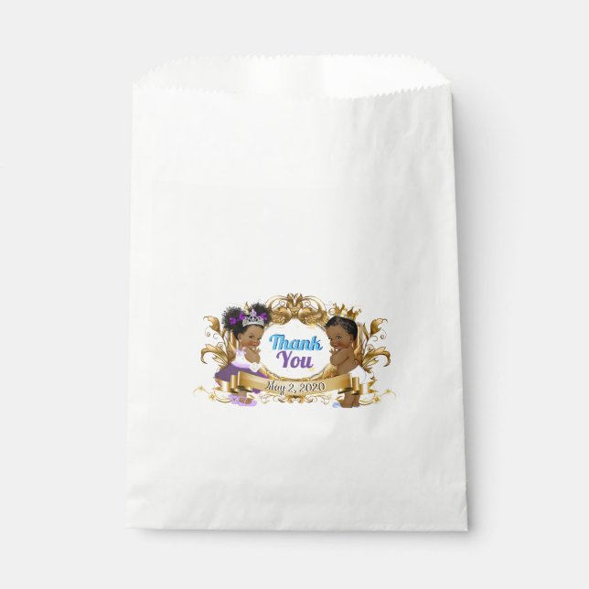 Bolsa De Papel Elegante género real africano revela morado y azul (Anverso)
