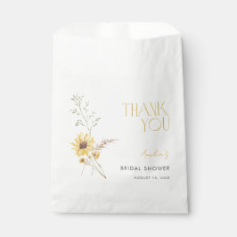 Bolsa De Papel Elegante Girasol Boho Gracias Ducha Bridal