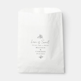 Bolsa De Papel Elegante guión de boda negro y blanco
