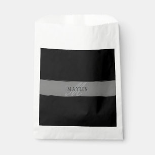 Bolsa De Papel Elegante Guión Editable Nombre comercial/otro text