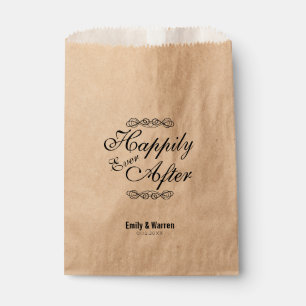 Bolsa De Papel Elegante guión moderno feliz para siempre después 