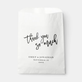 Bolsa De Papel Elegante Guión Nombres de recién casados Gracias B