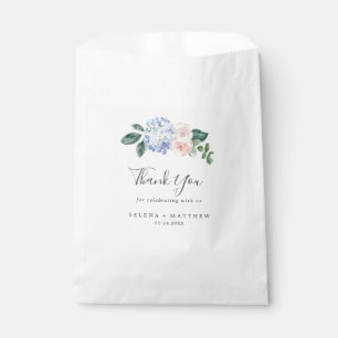 Bolsa De Papel Elegante Hydrangea Azul White Gracias Boda