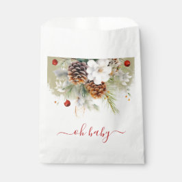 Bolsa De Papel Elegante invernal de color de agua evergreen Baby