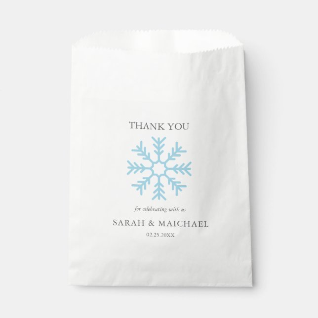 Bolsa De Papel Elegante invierno Wonderland Snowflakes (Anverso)