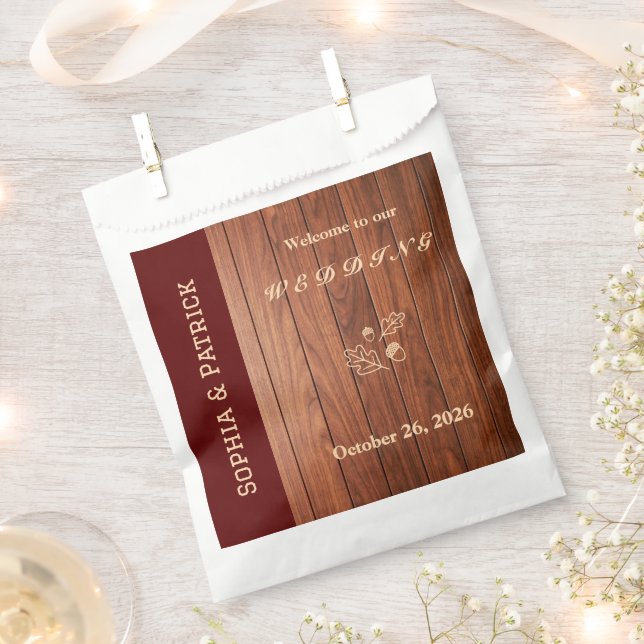 Bolsa De Papel Elegante invitación de boda rústica (Cortado)