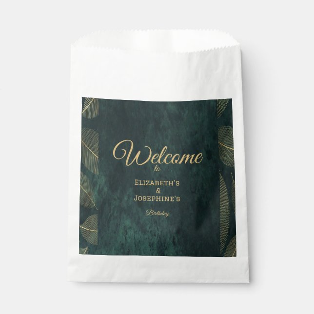 Bolsa De Papel Elegante Joint Double Birthday Twin (Anverso)