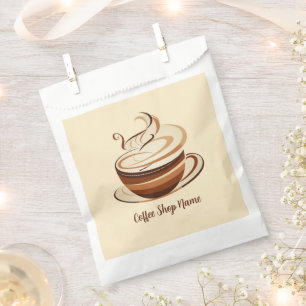 Bolsa De Papel Elegante logotipo de negocio de café espresso marr