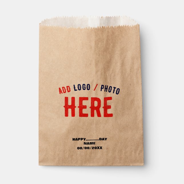 Bolsa De Papel ELEGANTE MARROn MODERNO PERSONALIZABLE VERIFICADO  (Anverso)