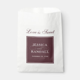 Bolsa De Papel Elegante Marsala El amor rojo de Borgoña es dulce