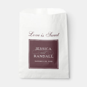 Bolsa De Papel Elegante Marsala El amor rojo de Borgoña es dulce