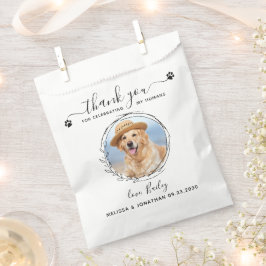 Bolsa De Papel Elegante Mascota Personalizado Foto Boda Perro Gra