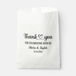 Bolsa De Papel Elegante Minimalista Corazón de Agradecimiento en