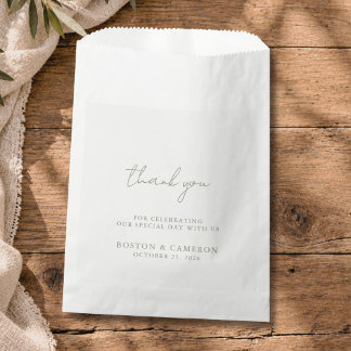 Bolsa De Papel Elegante Minimalista Moderna Boda Agradecimiento S