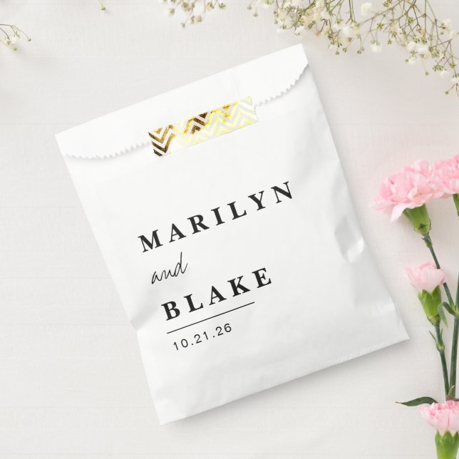 Bolsa De Papel Elegante Mínimo Simple Boda Favor Bag (Sellado)