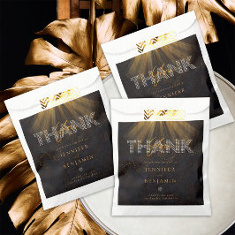 Bolsa De Papel Elegante Moda Diamante Boda Oro Negro