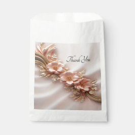 Bolsa De Papel Elegante Naranja Peach Floral Favor Bag