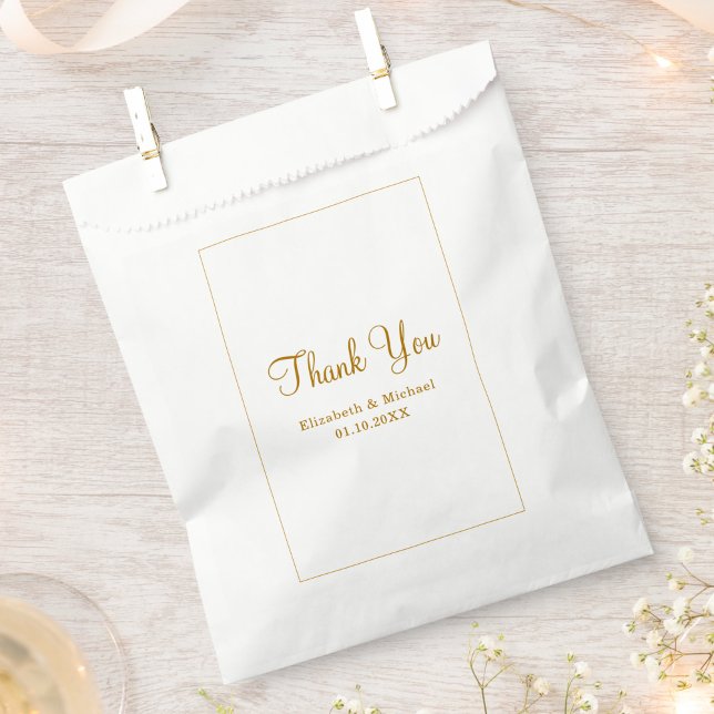 Bolsa De Papel Elegante Oro Blanco Personalizado Gracias (Subido por el creador)