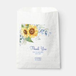 Bolsa De Papel Elegante Pared Girasol Brick Floral Cumpleaños