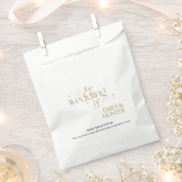 Bolsa De Papel Elegante Pastel de Boda de tipografía ornada de or