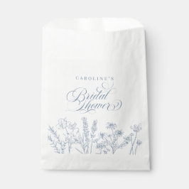 Bolsa De Papel Elegante Periwinkle Blue Wildflower Bridal Shower