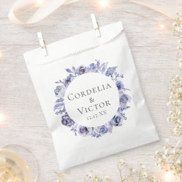 Bolsa De Papel Elegante Personalizado Boda de flores moradas