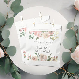Bolsa De Papel Elegante Personalizado floral rosada Rubor Bridal 