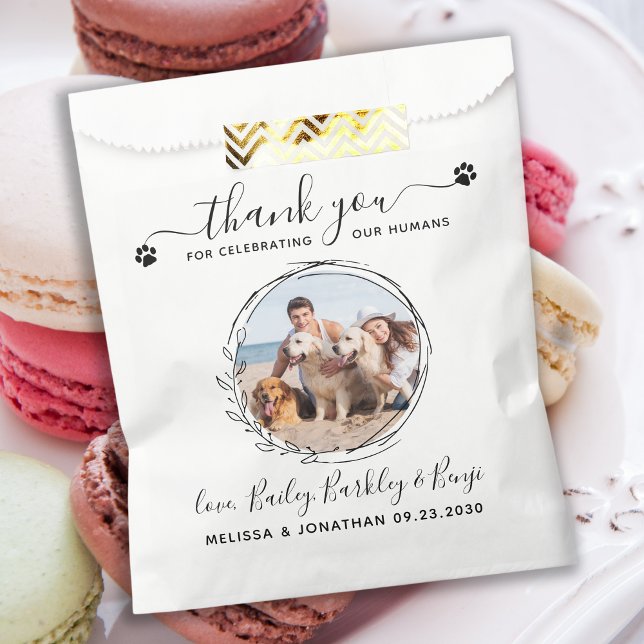 Bolsa De Papel Elegante Personalizado Foto de perro Gracias Boda  (Subido por el creador)
