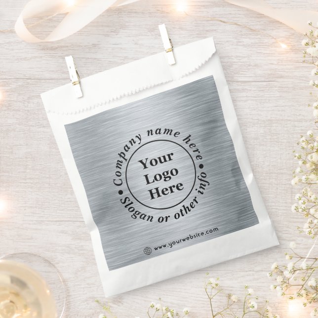 Bolsa De Papel Elegante plata metálica (Cortado)