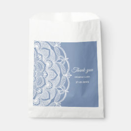 Bolsa De Papel Elegante polvoriento azul encaje mandala clásico