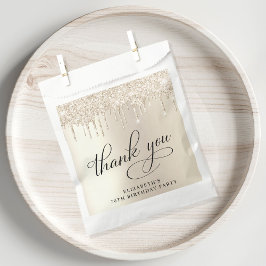 Bolsa De Papel Elegante Purpurina de Oro 70º Partido de Cumpleaño