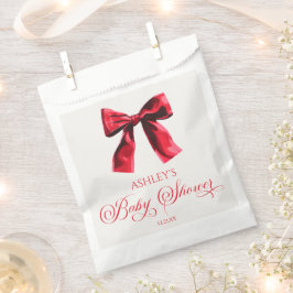 Bolsa De Papel Elegante Red Coquette Bow Baby Shower