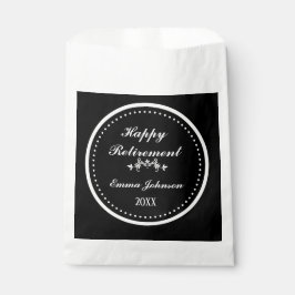 Bolsa De Papel Elegante retiro feliz negro y blanco