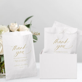 Bolsa De Papel Elegante Romántico Boda de Oro Moderno Gracias