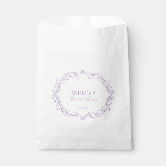 Bolsa De Papel Elegante Romántico Romántico Ducha Bridal (Anverso)
