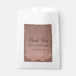 Bolsa De Papel Elegante Rosa Boda de Oro Gracias