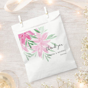 Bolsa De Papel Elegante Rosa Boho Floral Acuarela