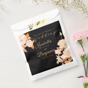 Bolsa De Papel Elegante Rosa de oro Boda negro