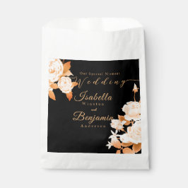 Bolsa De Papel Elegante Rosa de oro Boda negro