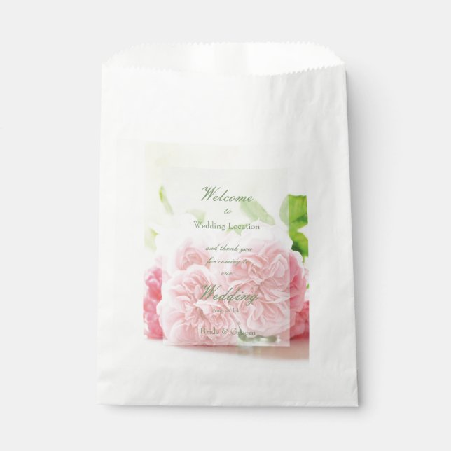 Bolsa De Papel Elegante Rosa de verano rosado Boda (Anverso)