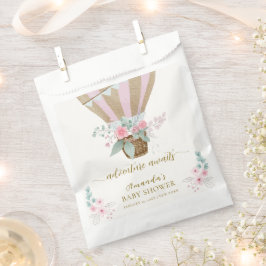 Bolsa De Papel Elegante rosa Floral Hot Air Balloon Baby Shower