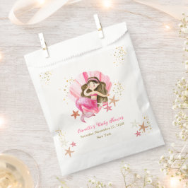 Bolsa De Papel Elegante rosa Mermaid Ocean Starfish Baby Shower