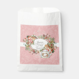 Bolsa De Papel Elegante Rosa Vintage Té de Fiesta de Despedida de
