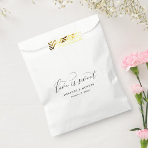 Bolsa De Papel Elegante Script Love es un dulce Boda Minimalista