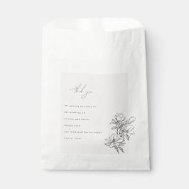 Bolsa De Papel Elegante Simple con Flores de Arte de Línea y Bord